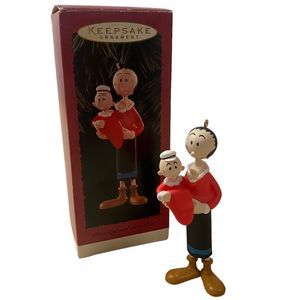Hallmark Keepsake Ornament Olive Oyl and Sweet Pea From Popeye 1996 Used W/Box